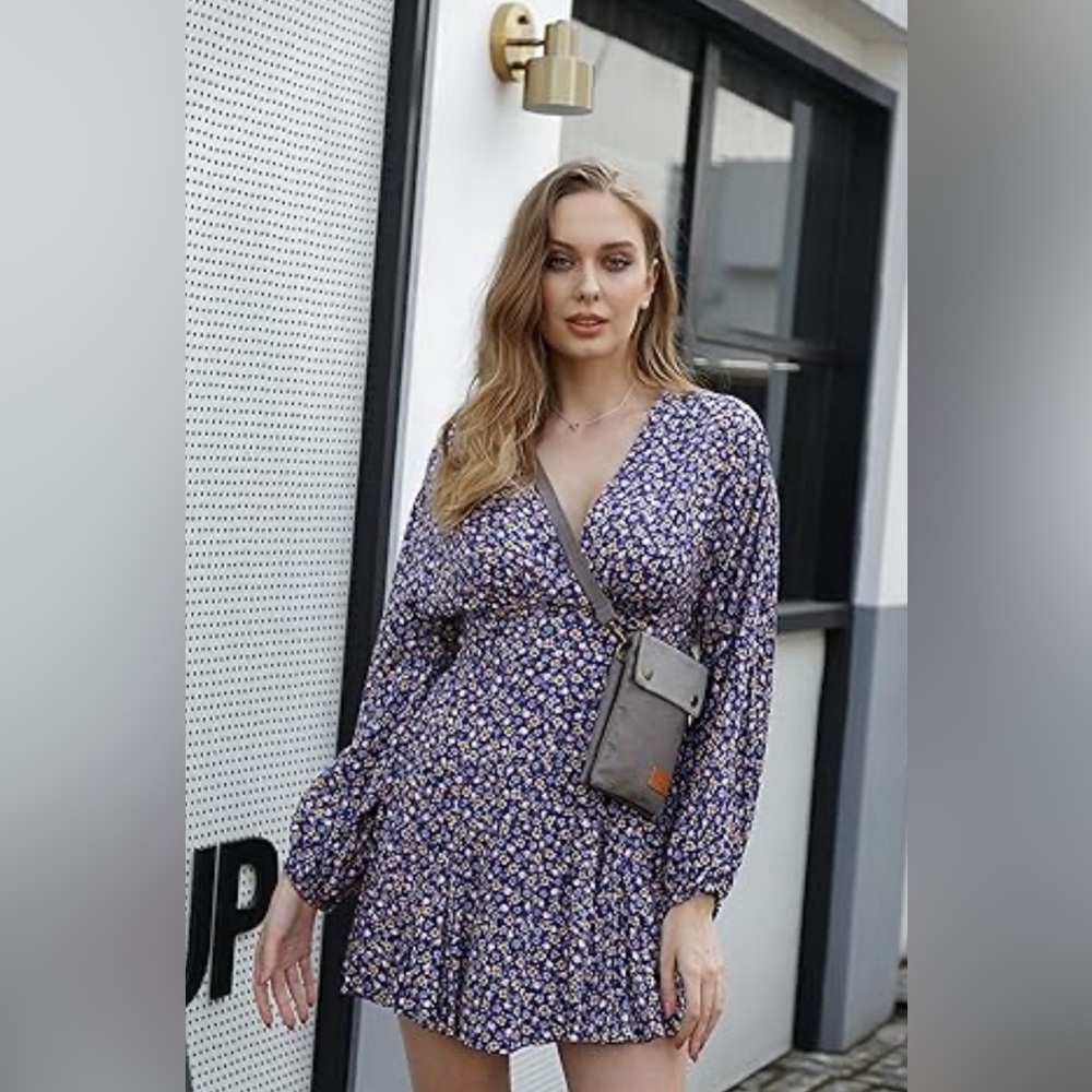 Zara Purple Floral Mini Dress NWT
